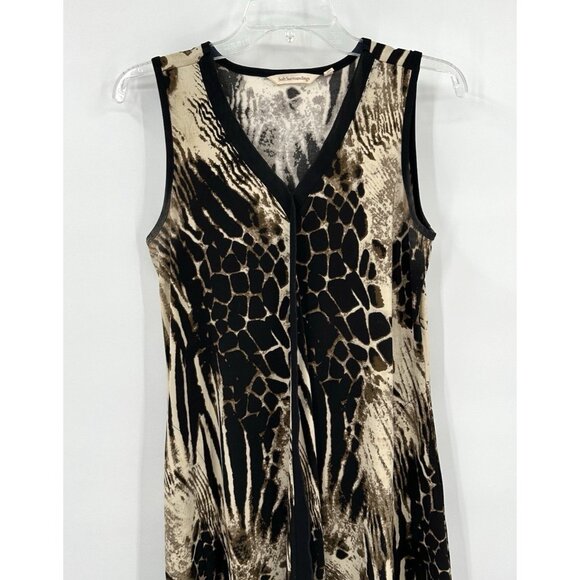 SOFT SURROUNDINGS midi tank dress sleeveless animal print knit jersey casual XS - Picture 2 of 7